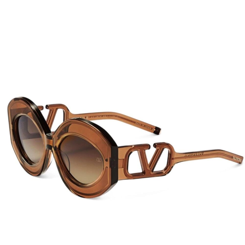 New! Valentino V SOUL II VLS 128B Chic Brown Sunglasses, Authentic